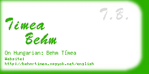 timea behm business card